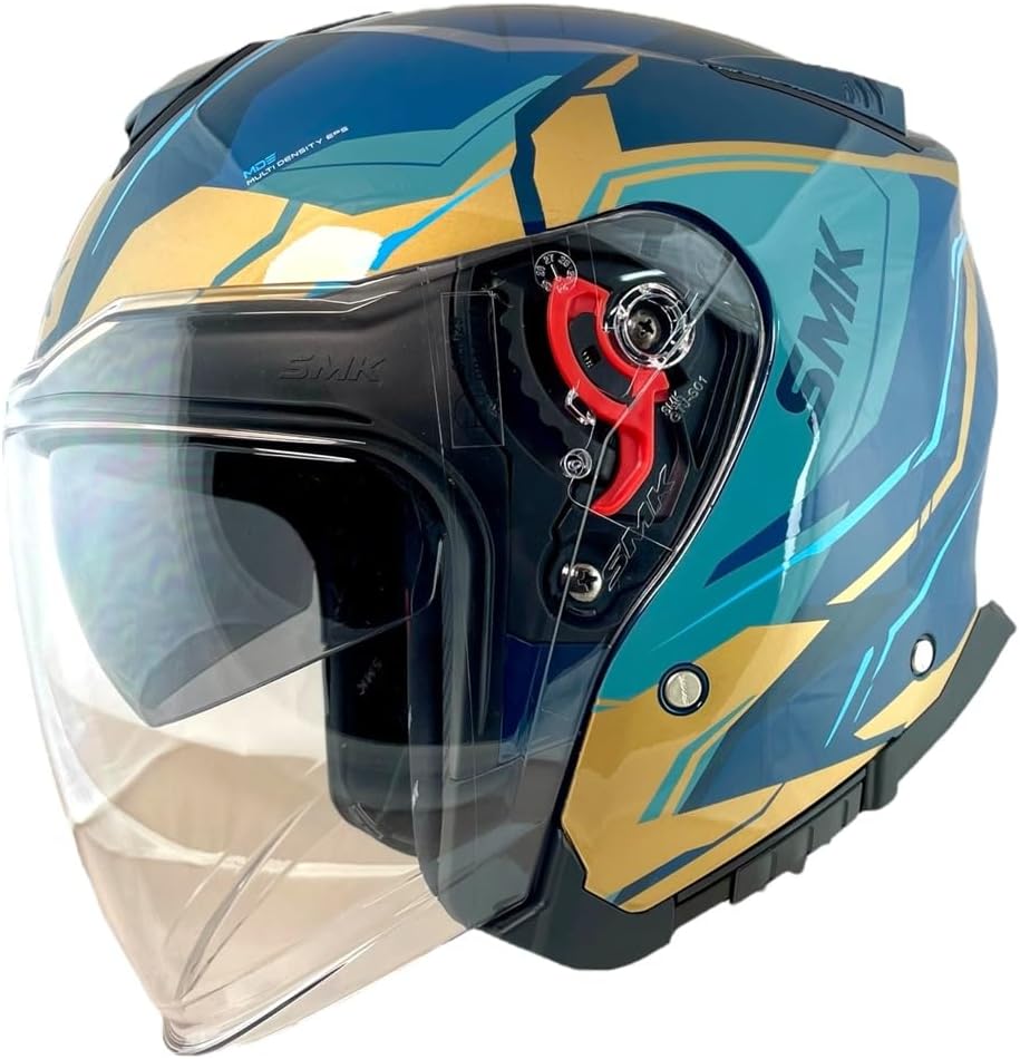 SMK Gtj Escape Open Face Half Helmet - Matt Blue / Gold ( MA575 )