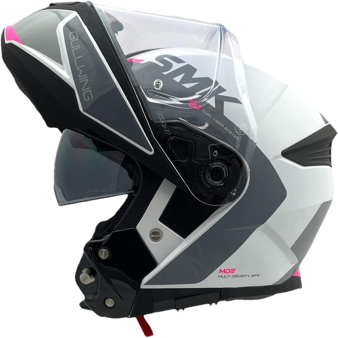SMK Gullwing Kresto GL169 Flip Up Modular White Grey Pink Helmet