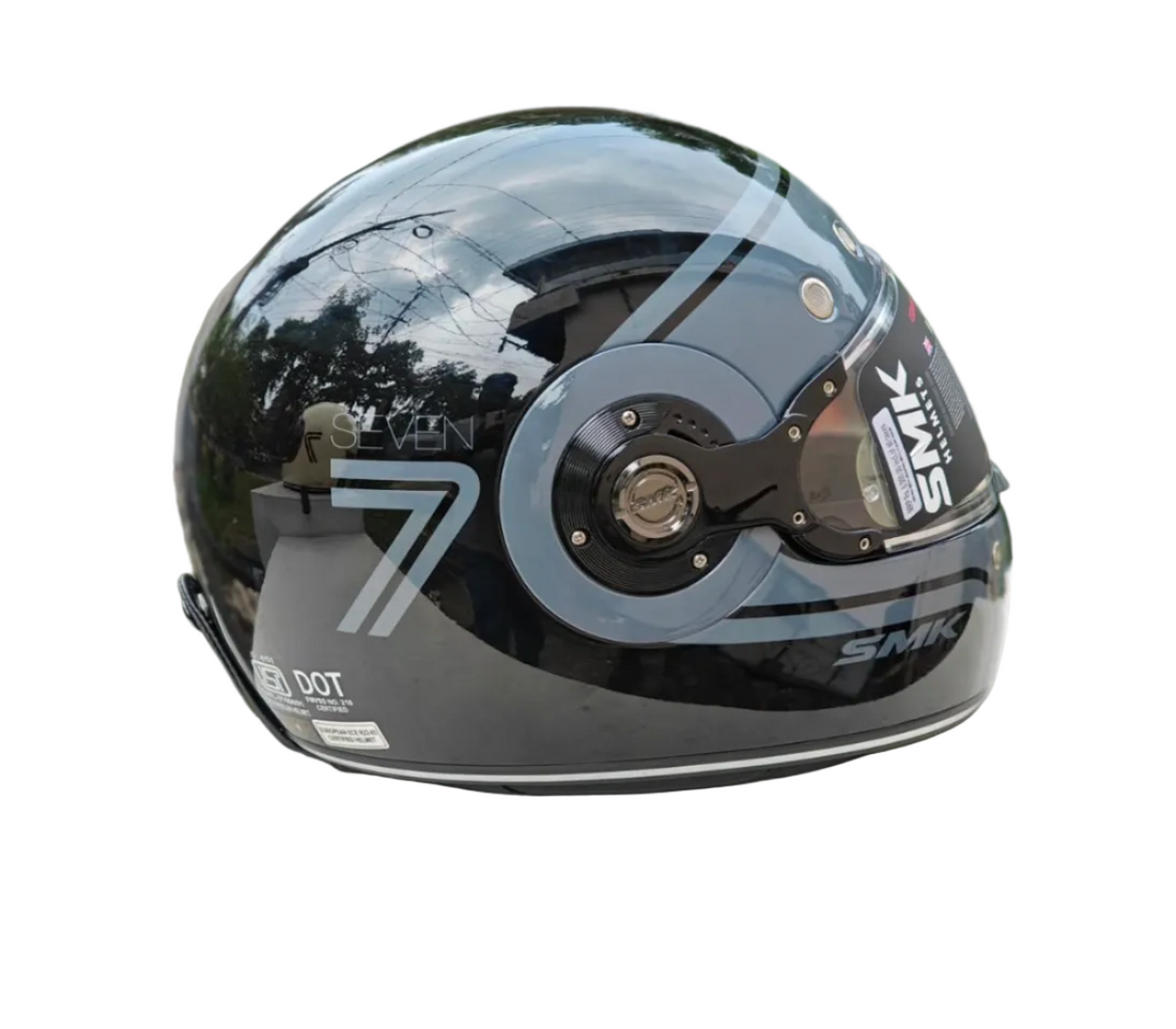 SMK Retro Seven Black GL260 SMK Helmet - Glossy
