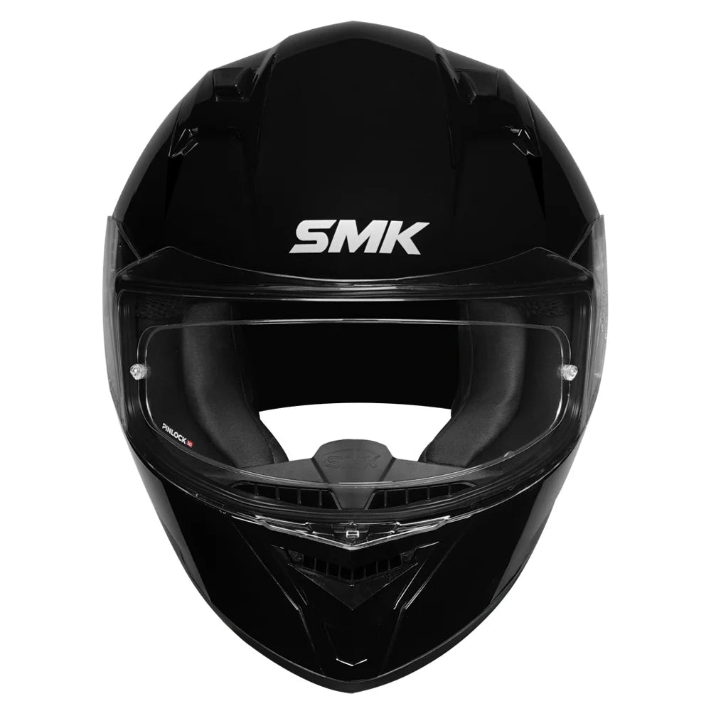 SMK Stellar Sports Gloss Black Helmet - ( GL200 ) Full Face Helmet