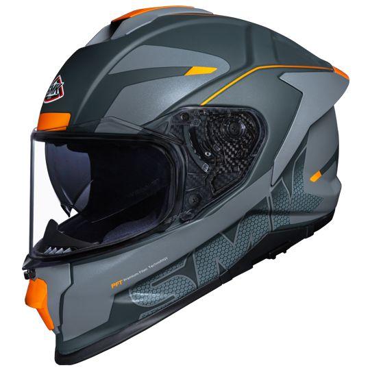 SMK Titan Firefly – Matt Grey Black Orange – ( MA667 ) Helmet