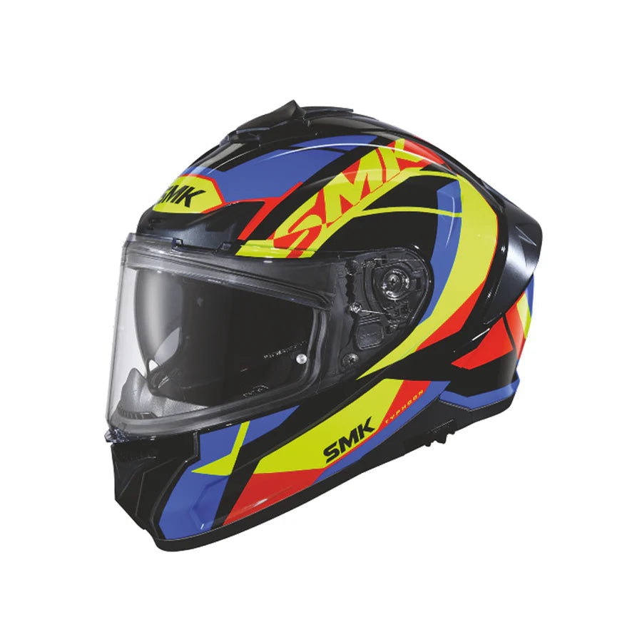 Smk-typhoon-style GL254 Glossy-fullface-helmet Black Blue Yellow
