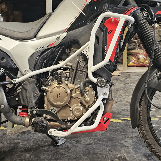 Upper Lower Crash Guard (white) For Hero Xpulse 210 - Motocare