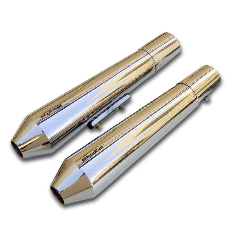 Powerage Slip Ons Exhaust For RE 650 Twins Polish Finish Short