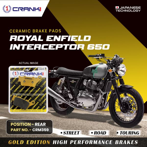 CRANK1 Brake Pad For Rear Royal Enfield Interceptor 650-CRM359