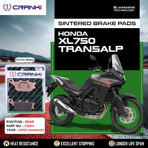 CRANK1 Brake Pads Rear Honda Transalp XL 750 (2023 Onwards)-CB471