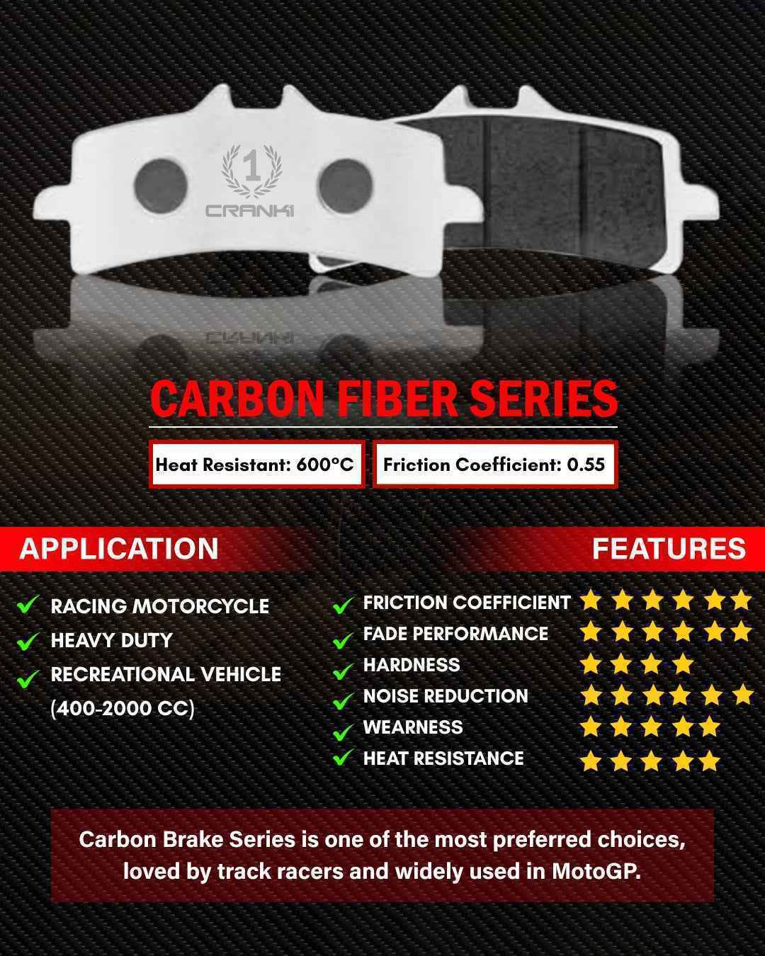 CRANK1 Carbon Brake Pads Front KTM 390 Adventure ( 2025 Onwards )– (CFB902) - Image 4