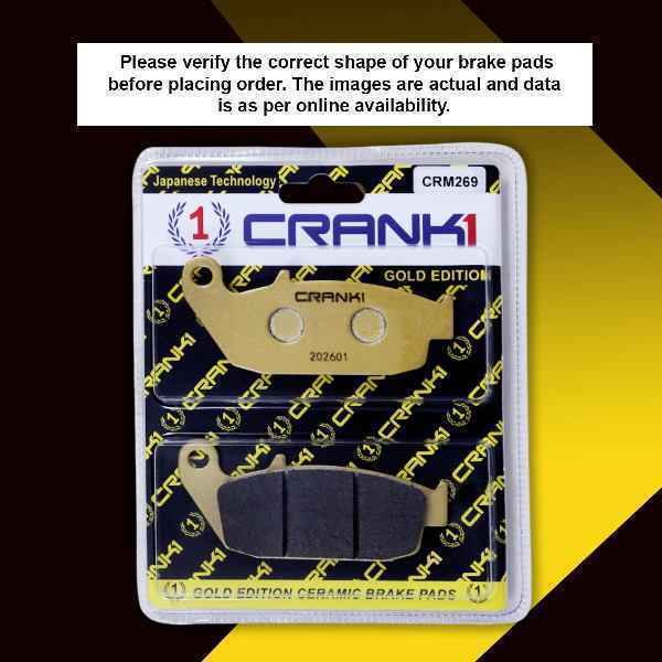 Crank 1 Ceramic Brake Pads For TVS Apache RTR 160- Rear - CRM269 - Image 8