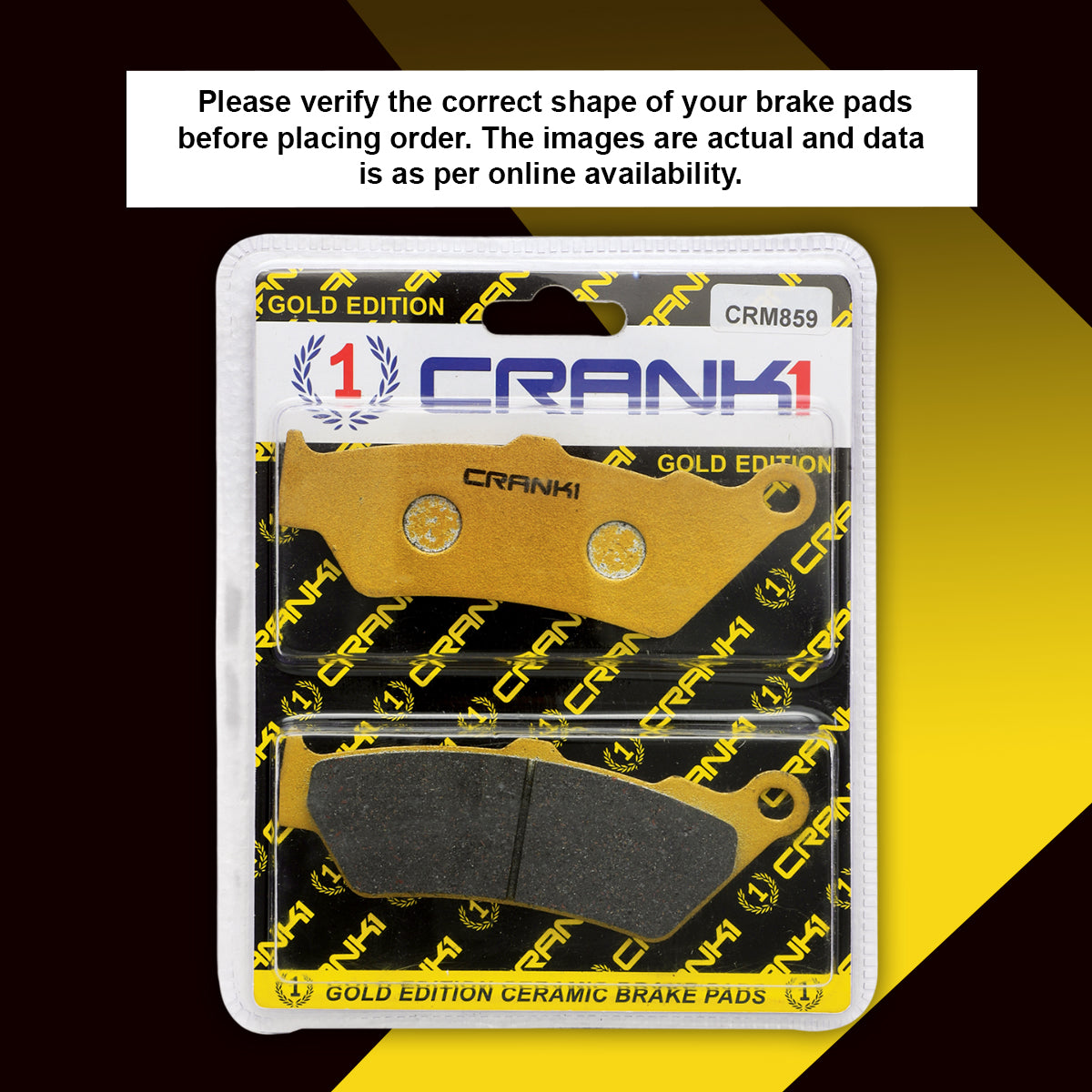 Crank1 Ceramic Brake Pads For Triumph Speed T4 - Front - CRM859 - Image 8