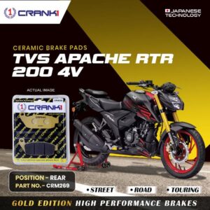 Crank 1 Ceramic Brake Pads For TVS Apache RTR 200 4V - Rear - CRM269