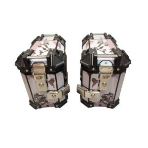 25L Aluminium Pannier Box White Mountain Graphic Side Luggage