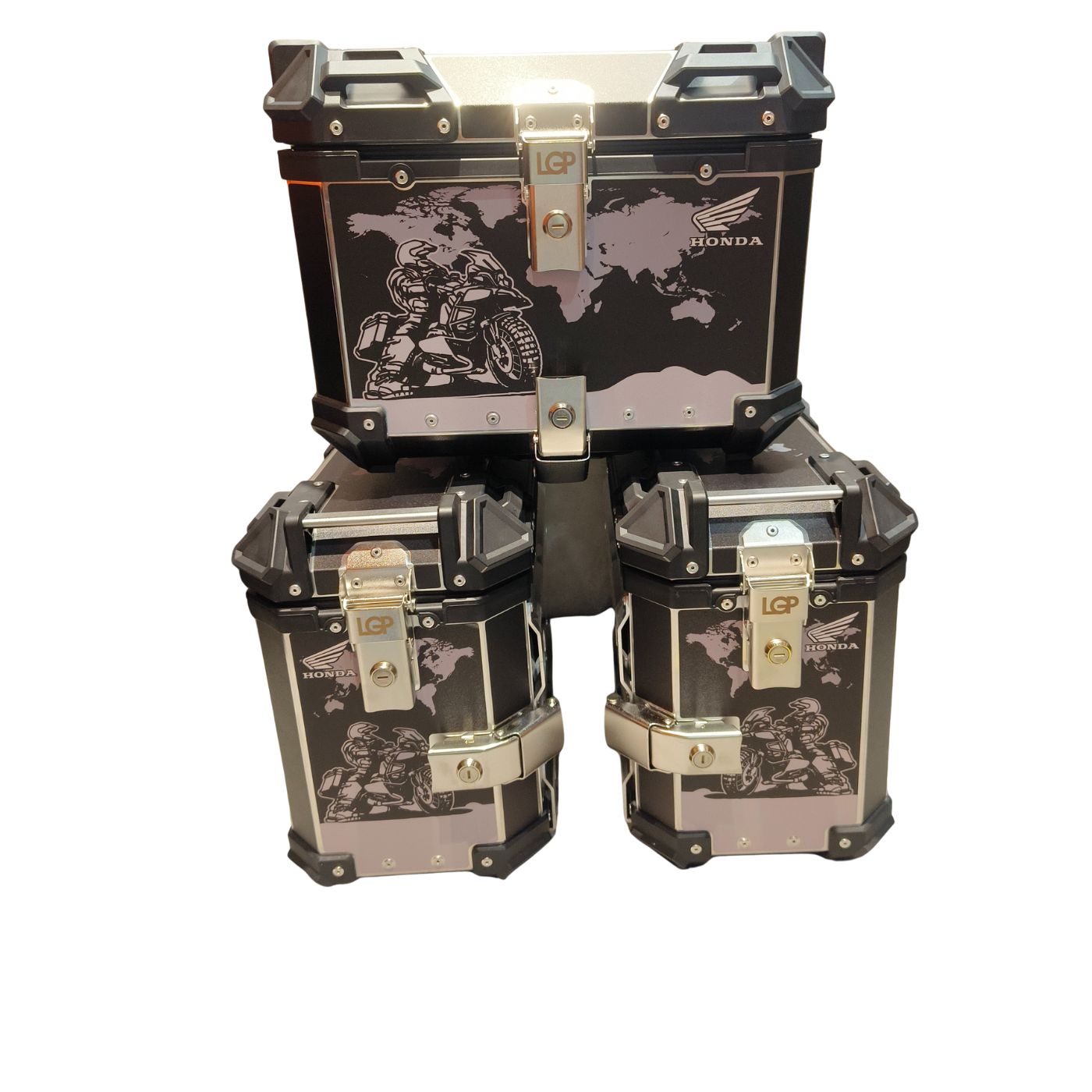 Honda Aluminium Pannier and Top Box Set | 45L + 38L + 38L